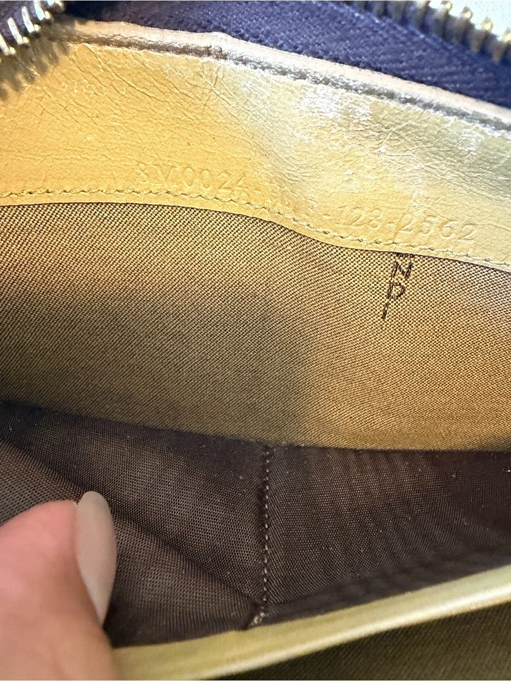 Zucca Spalmati Polka Dot Zip Around Wallet Tobacco Silver Gold